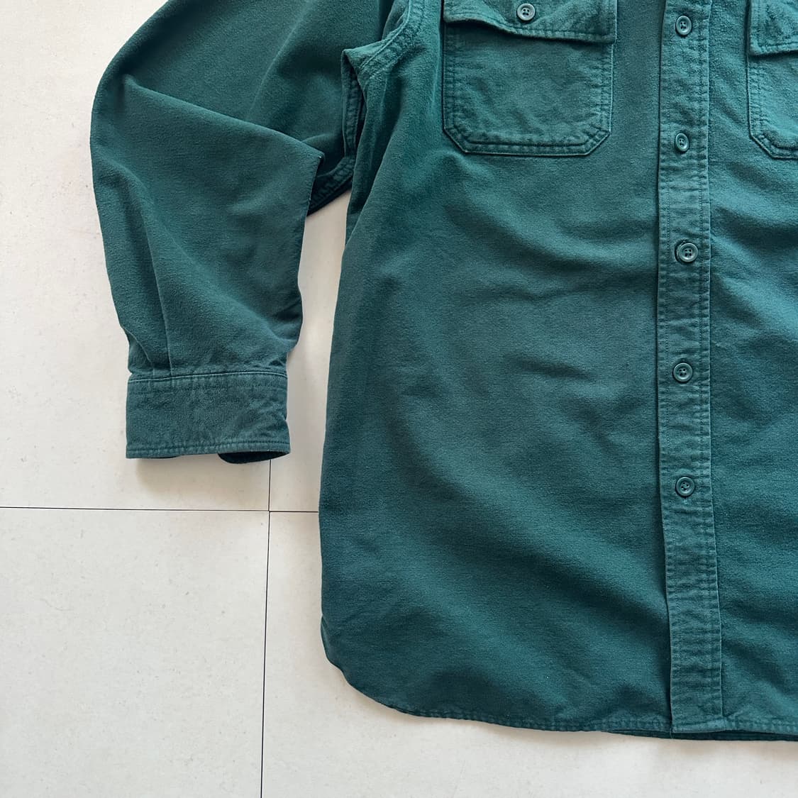 엘엘빈 샤모아 클로스 플란넬 해비 코튼 셔츠 그린 L-REG 상품이미지4