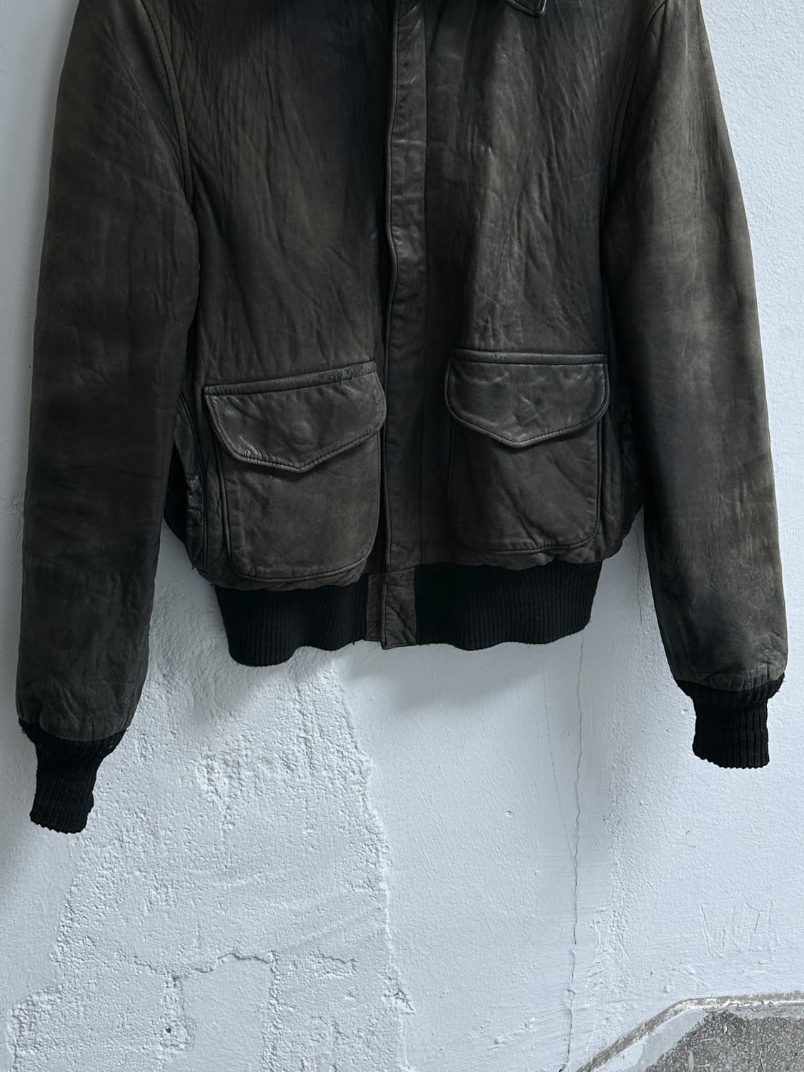 90's USA Made 아비렉스 A2 레더 봄버 자켓 상품이미지7