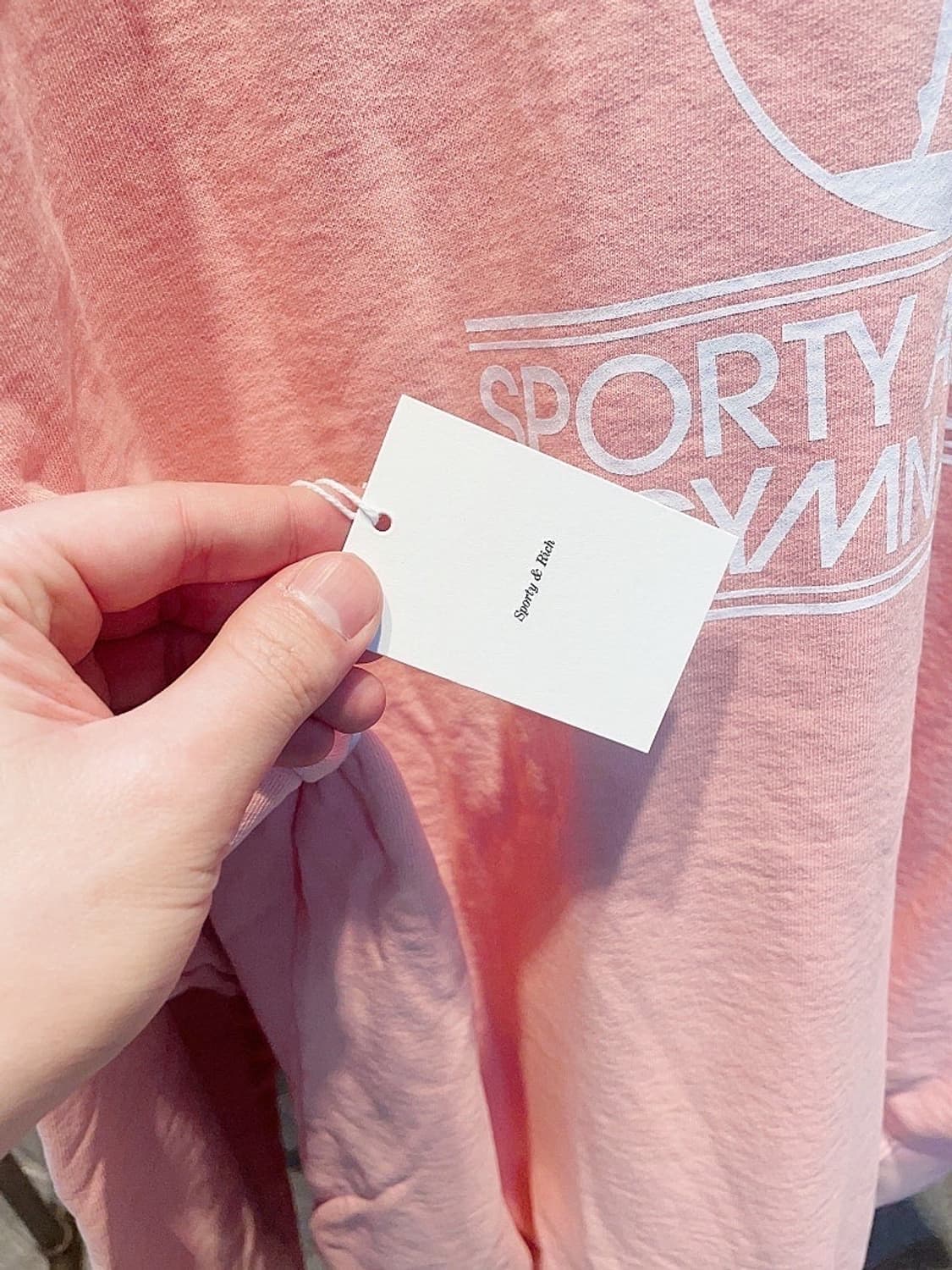(정품/새상품) 스포티앤리치 공용 러너 핑크 약기모 맨투맨 상품이미지5