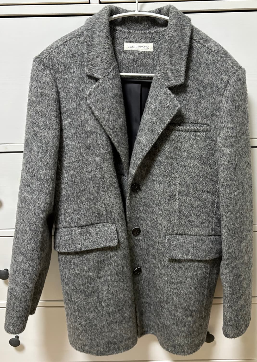 헤더먼트 실크 블렌디드 하프코트 상품이미지3