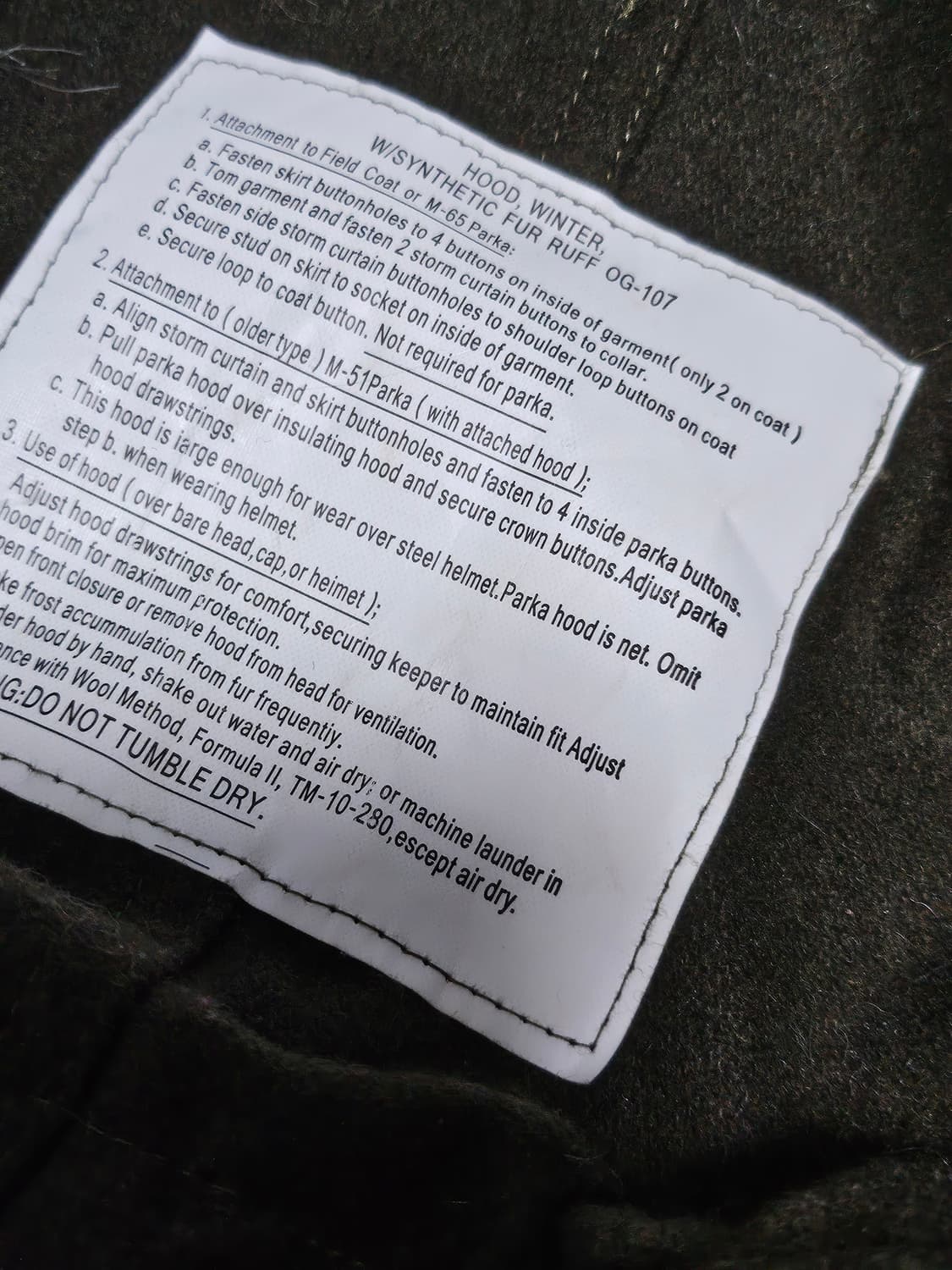 Ymclky m65 복각 파카 XXS 상품이미지4