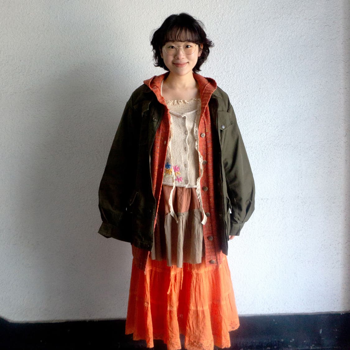 코랄 피치 레이스 스커트 상품이미지6