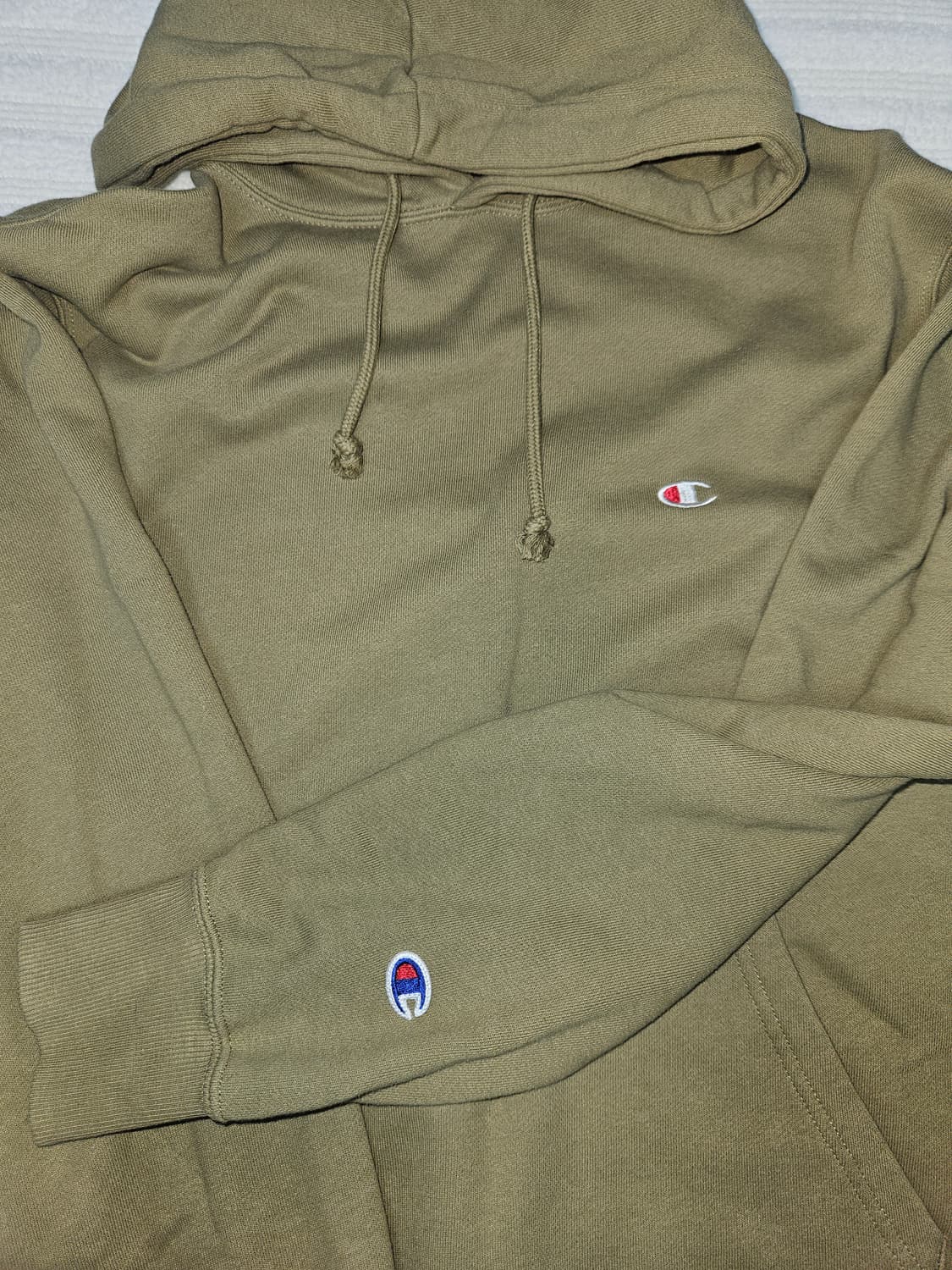 챔피온 베이직C로고 후드티셔츠 카키 L사이즈  상품이미지2