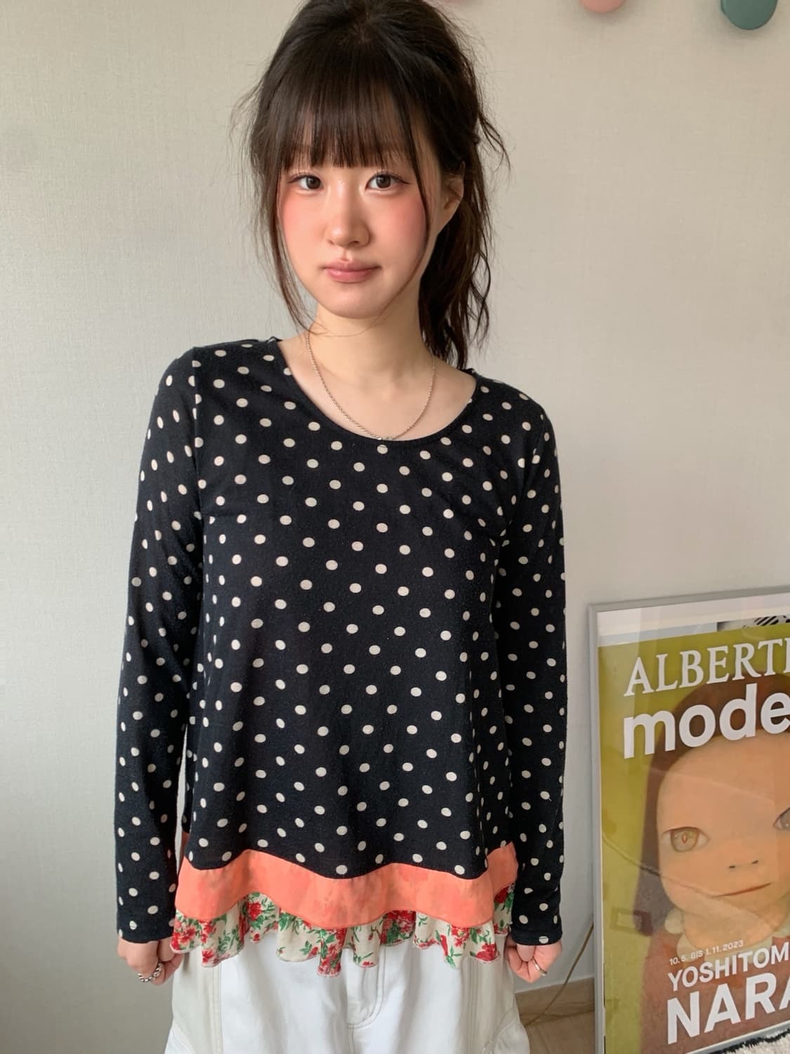 sunao kuwahara, dot cotton top 상품이미지2