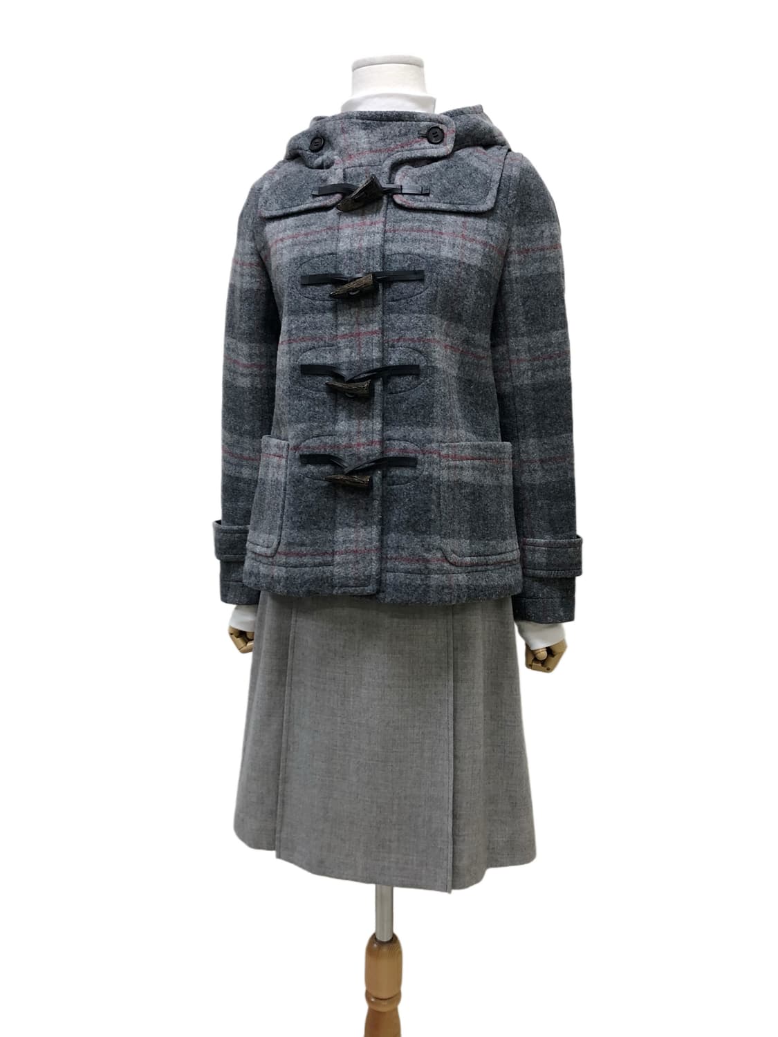 UNTITLED 체크 더플코트 상품이미지4