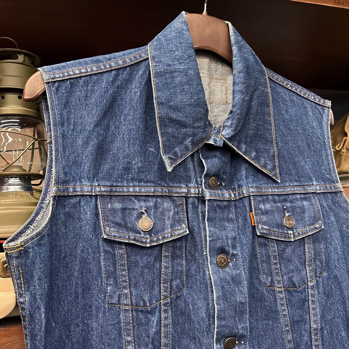 70s 올드 리바이스 오렌지탭 타입3 트러커 데님 베스트 N821 상품이미지3