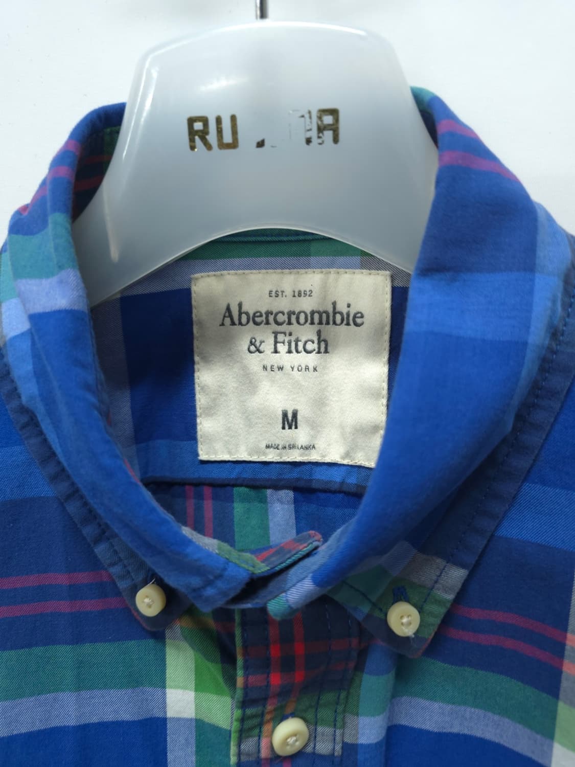 아베크롬비 포겟로고 블루 체크셔츠 (남성95) 상품이미지4