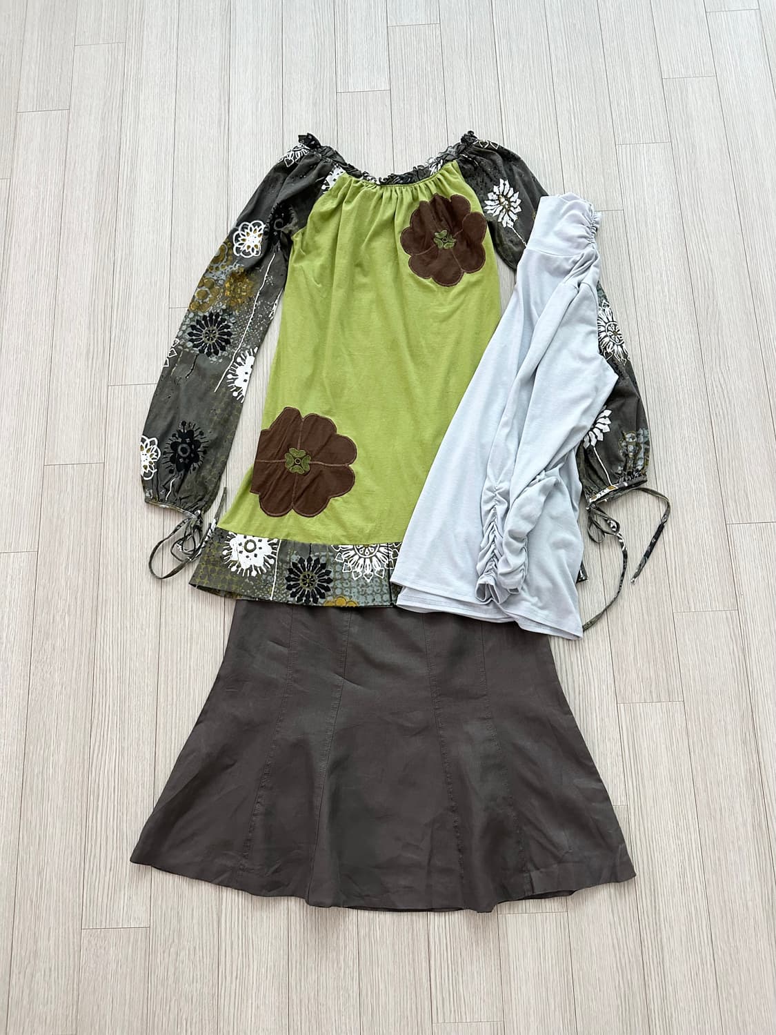 jpn 히피 웨스턴 하구미 스즈코 모리걸 레이어드 코디세트 상품이미지6