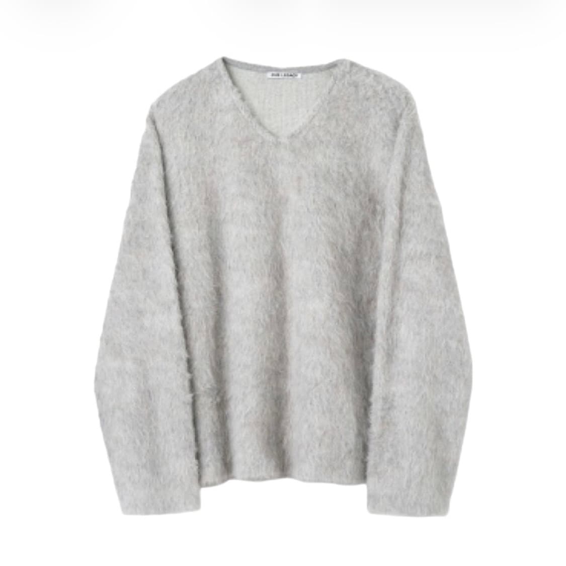 [48] 아워레가시 더블락 스웨터 알파카 그레이 브이넥 상품이미지1