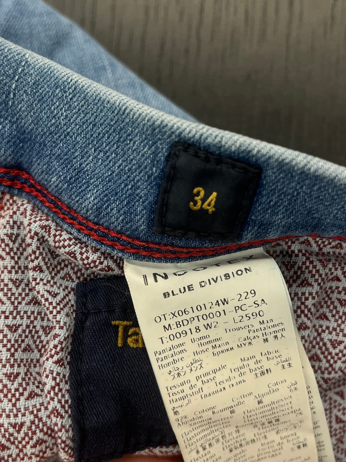 인코텍스 (incotex) 테이퍼드핏 데님 팬츠 34 (새상품) 상품이미지5