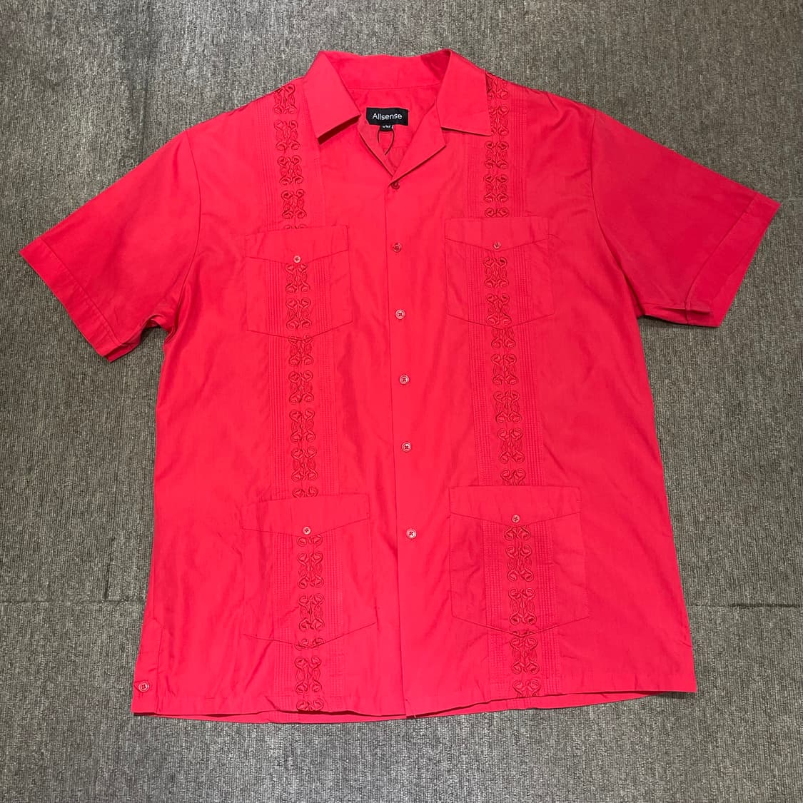 (L) Allsense 구아야베라 쿠바 셔츠 레드 상품이미지3