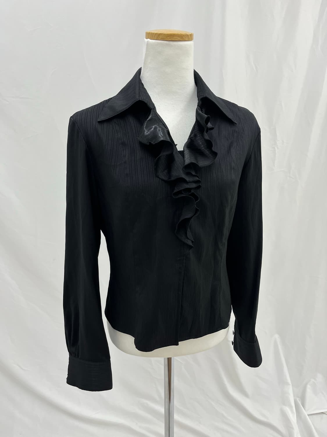 JAPAN VINTAGE striped frill blouse 상품이미지2