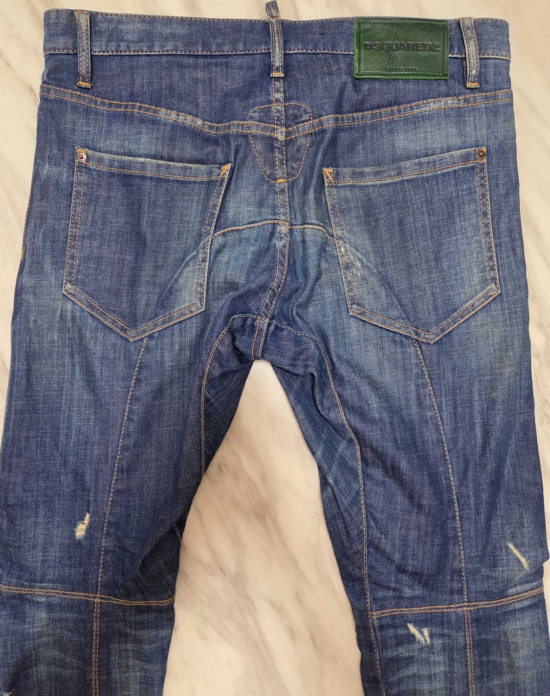 디스퀘어드 레더 바이크 데님팬츠 상품이미지4