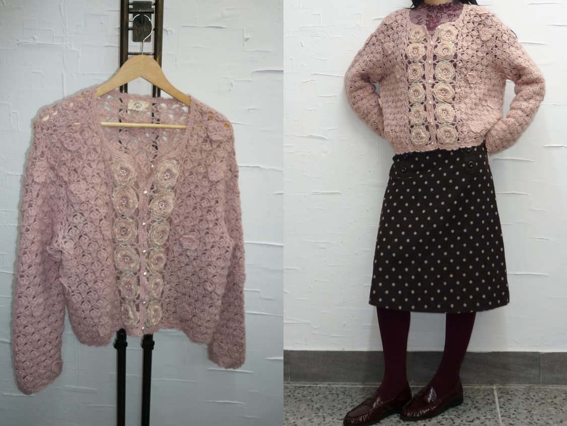 deep pink roses cardigan 상품이미지1