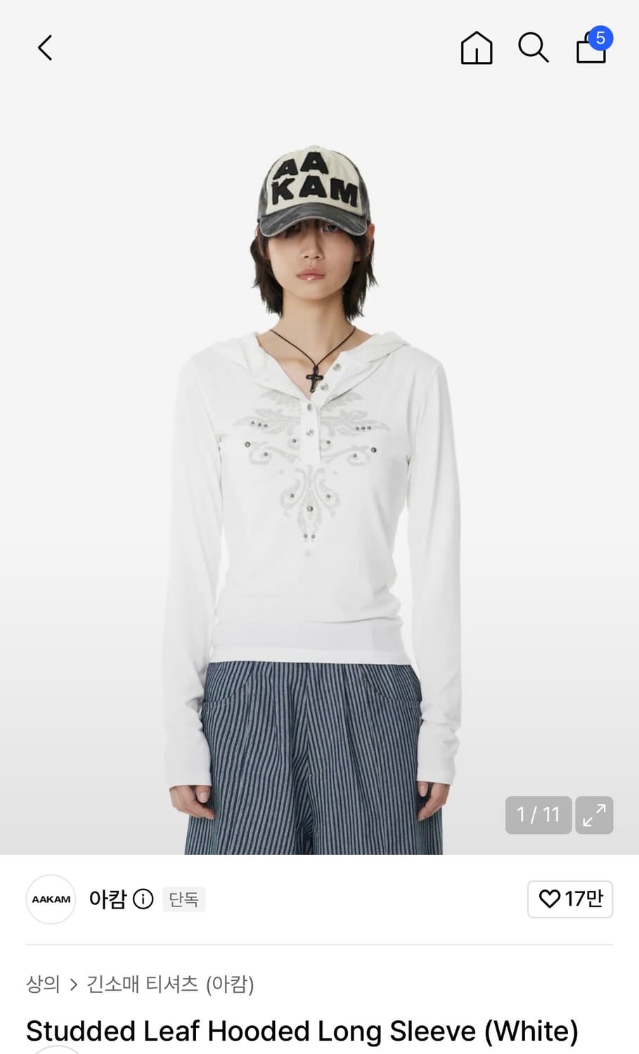아캄 슬리브 Studded Leaf Hooded Long Sleeve 상품이미지3