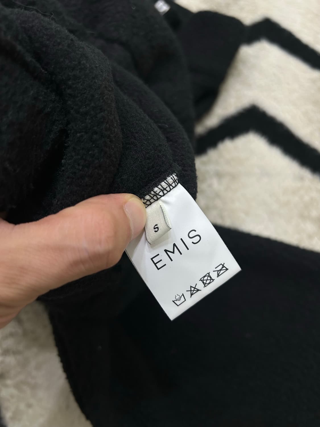 [S]EMIS 크롭 반집업 플리스/블랙 상품이미지6
