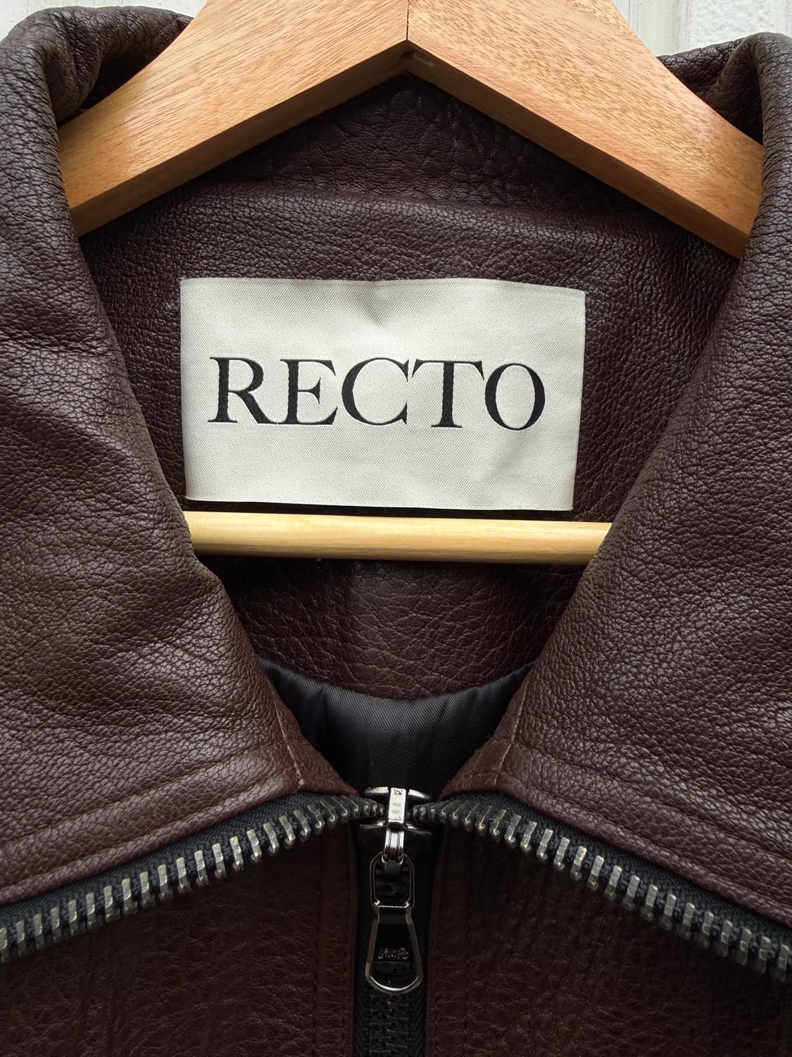 RECTO 렉토 쉽스킨 하이넥 레더자켓 상품이미지3