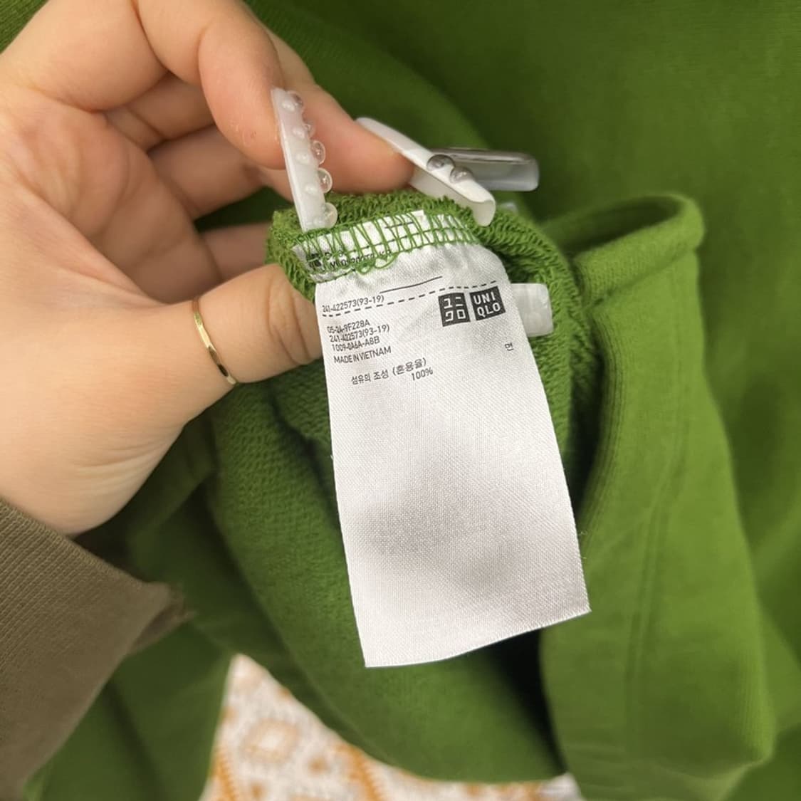 유니클로 U 르메르 오버핏 트임 잔디그린 후드티 S C10744 상품이미지6