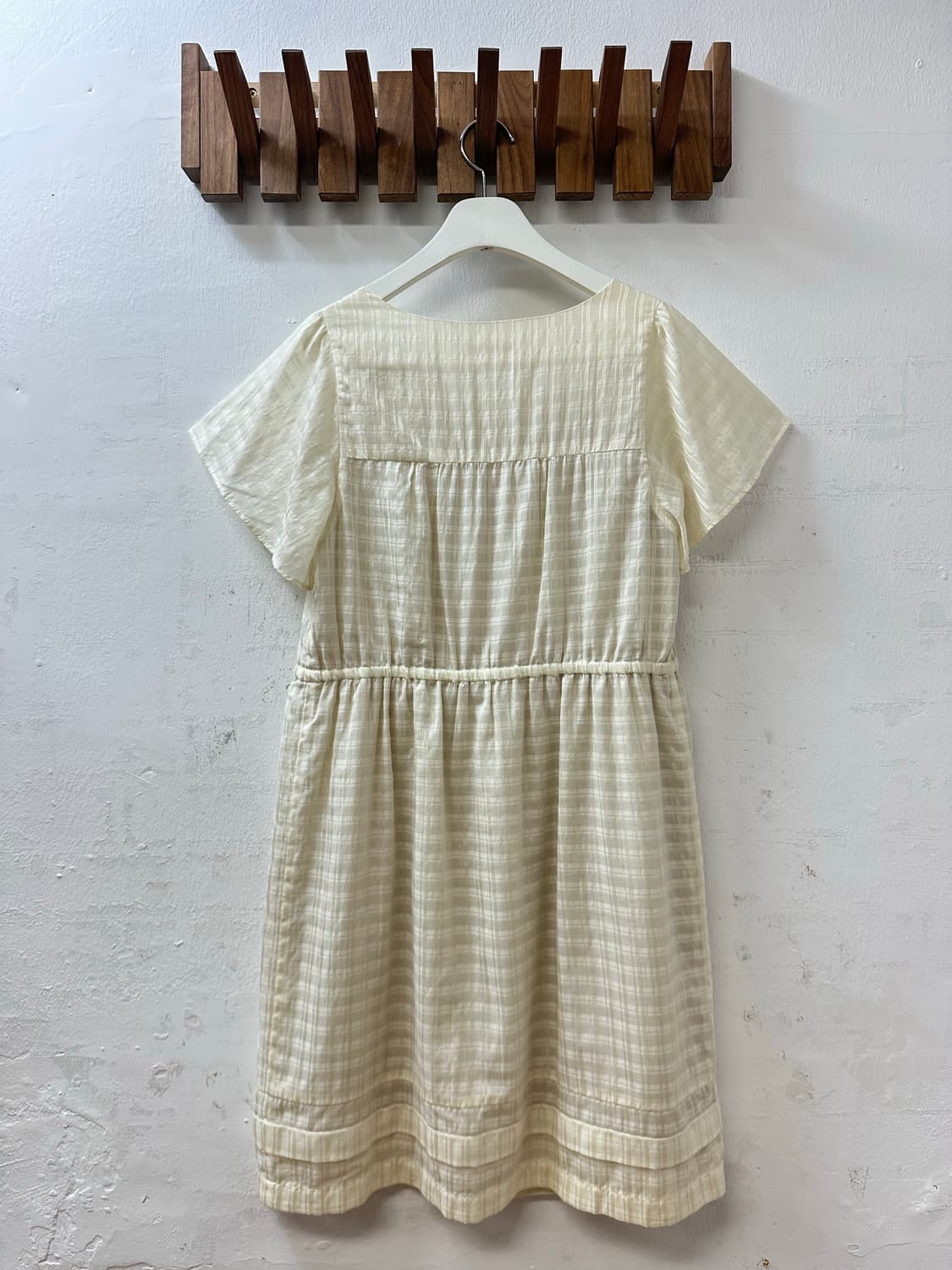 일본빈티지 Simplicite 심플리시테핀턱 디테일 체크원피스 블라우스 상품이미지4