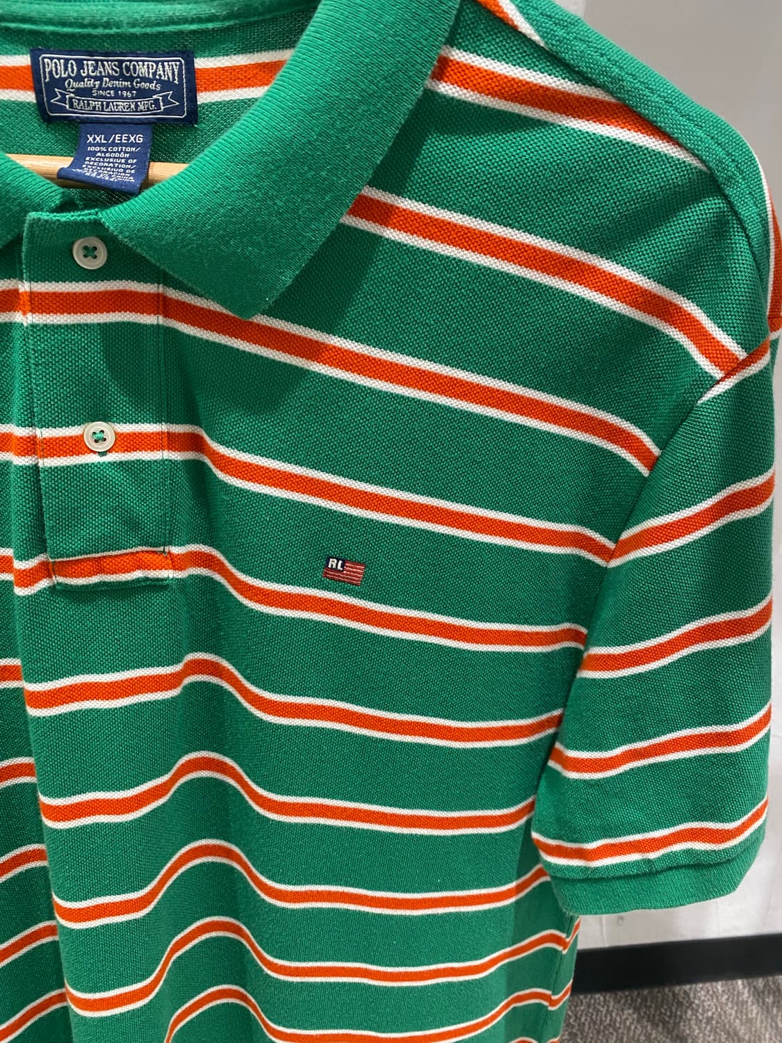 폴로 진스 90’s 럭비 성조기 오렌지,그린 xxl 상품이미지3