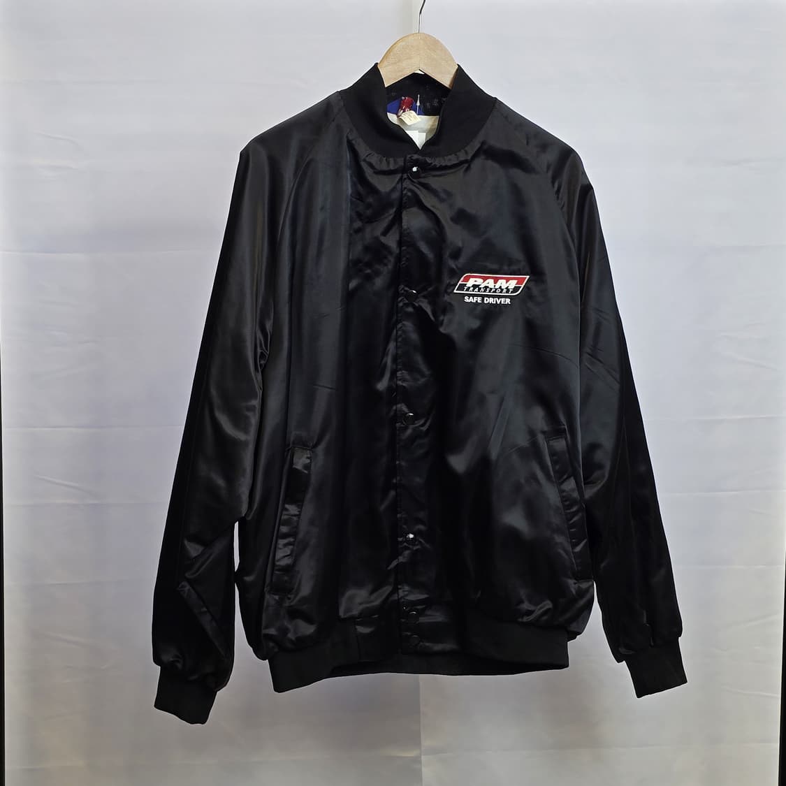 ASW Jackets USA 메이드 새틴 코치 재킷 블랙 XL 상품이미지1