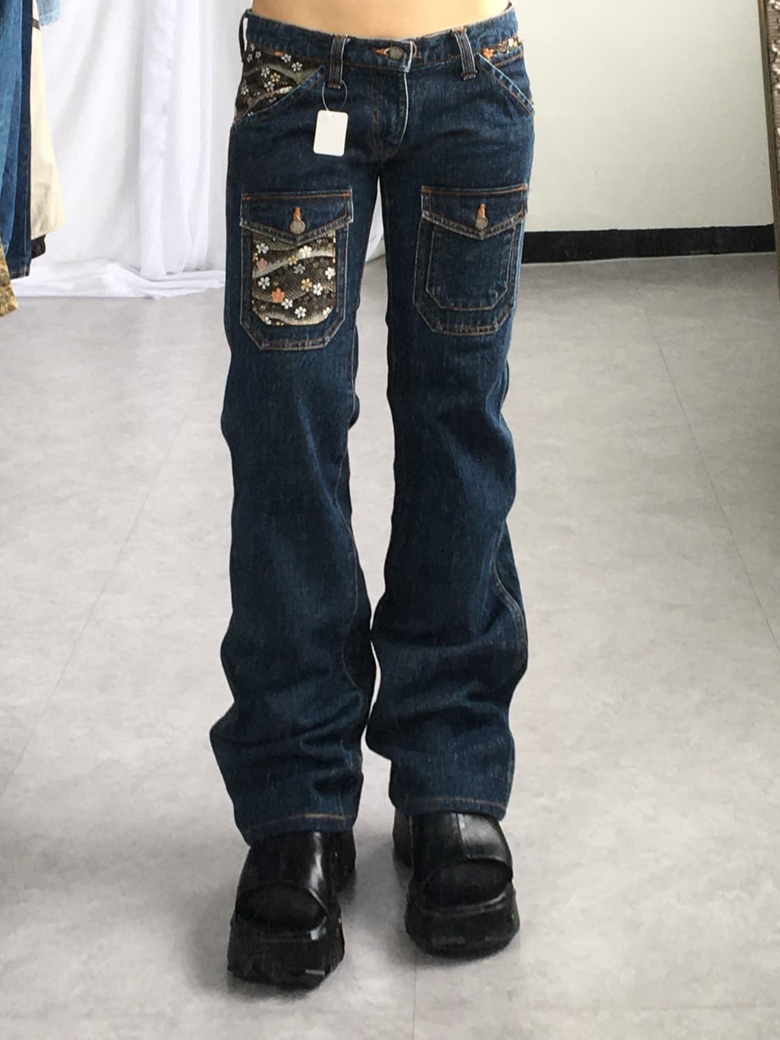 Oriental mood pocket denim pants 상품이미지1