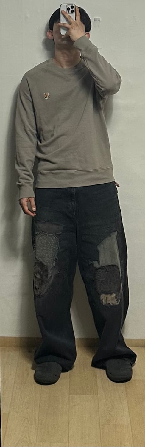 메종키츠네 폭스 헤드 패치 맨투맨 상품이미지5