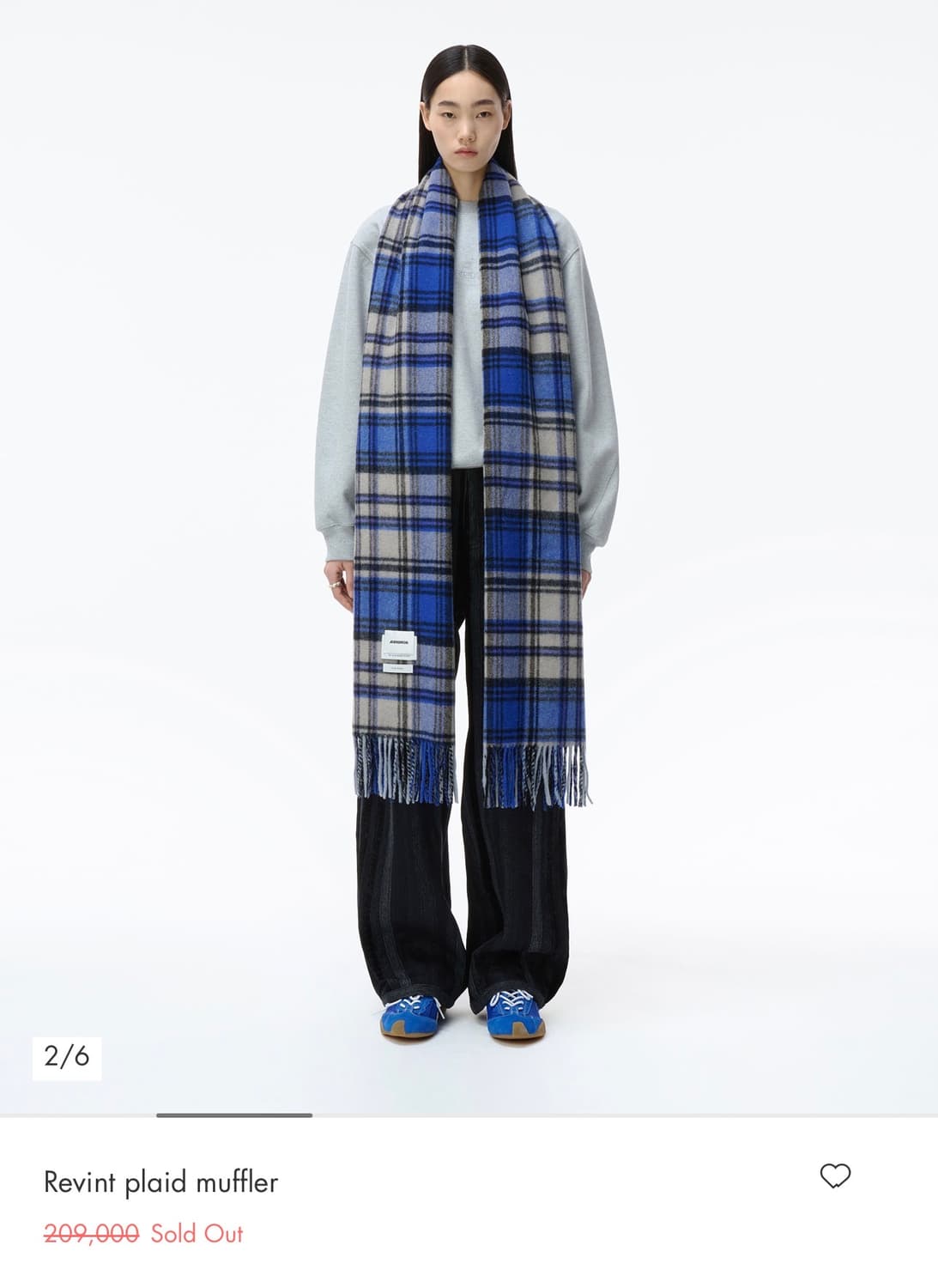 아더에러 / 레빈트 플레이드 머플러 (Z-블루) / OS 상품이미지2