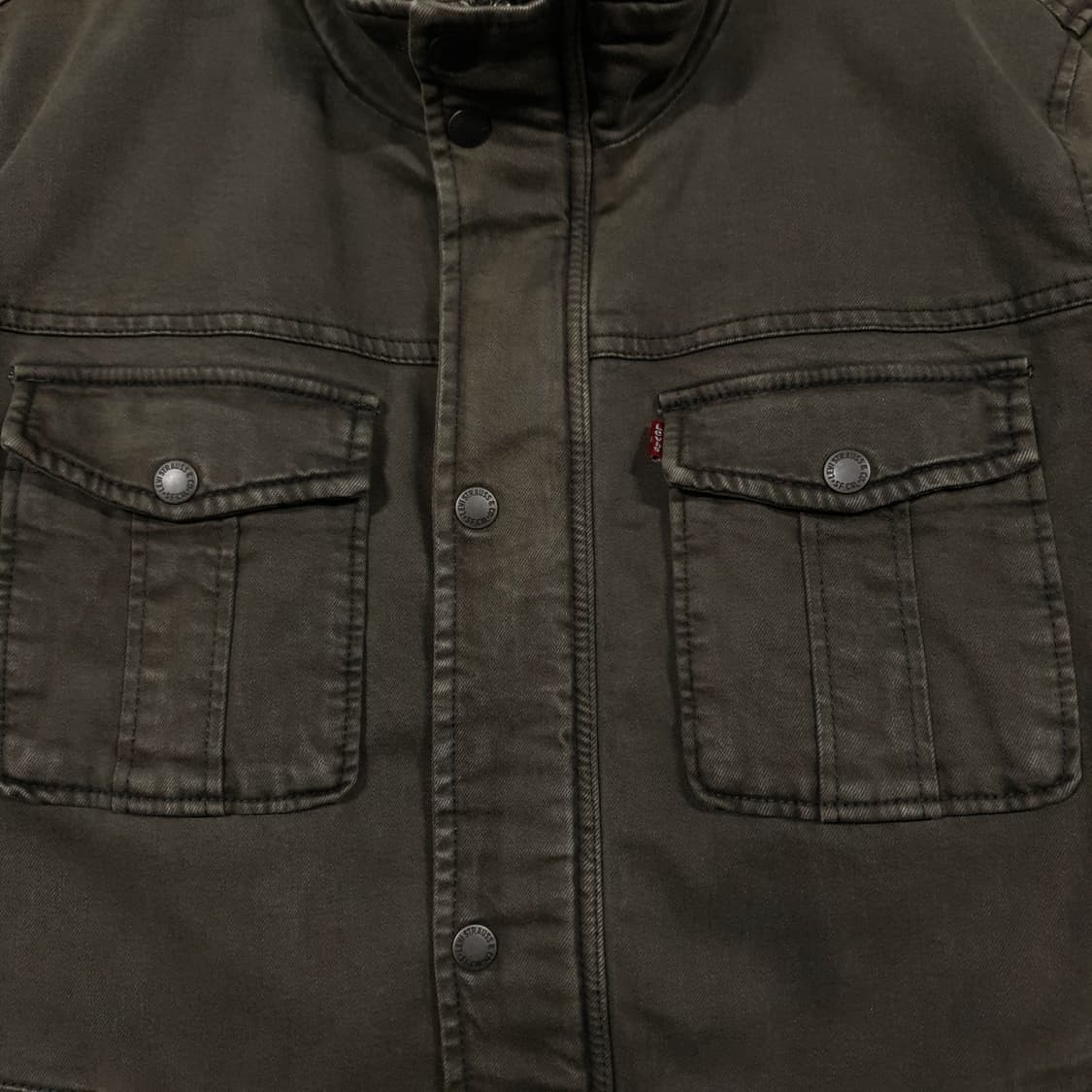 실측 XL 리바이스 신형 디트로이트 워크 자켓 데저트 카키 올리브 블루종 상품이미지3