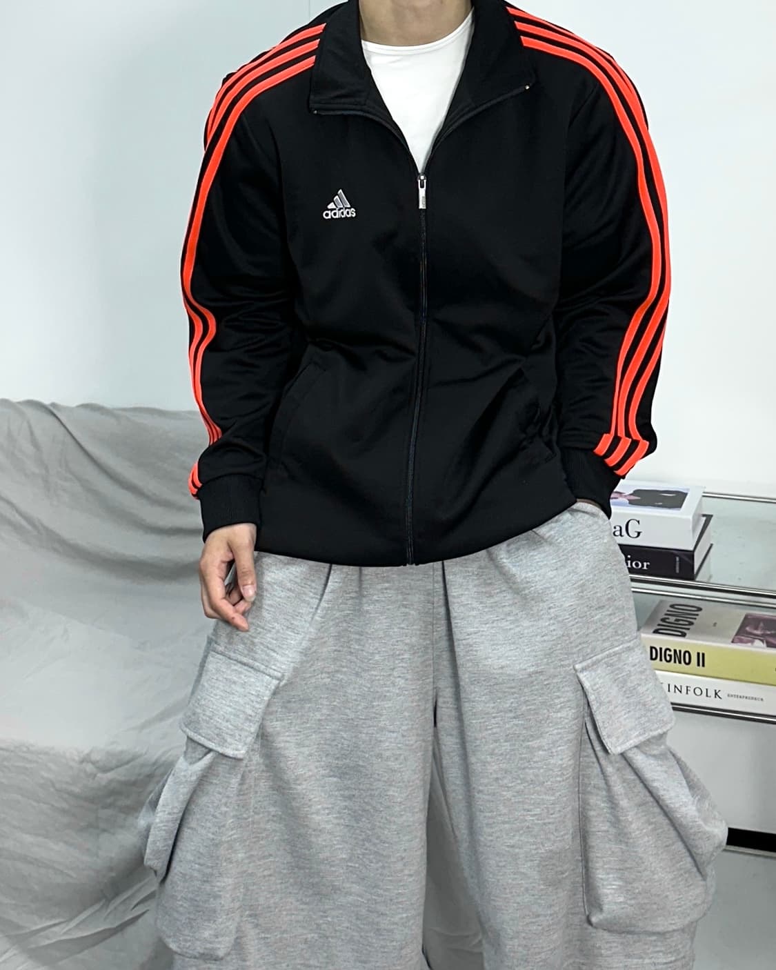 아디다스 블랙 트랙탑 져지 100 상품이미지2