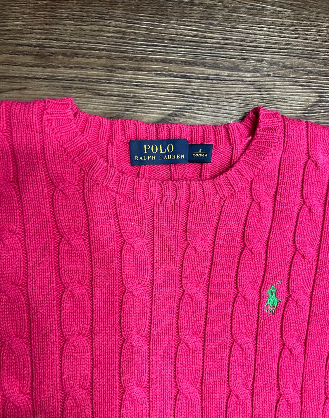폴로 랄프로렌 케이블 니트 코튼 스웨터 핑크 상품이미지2
