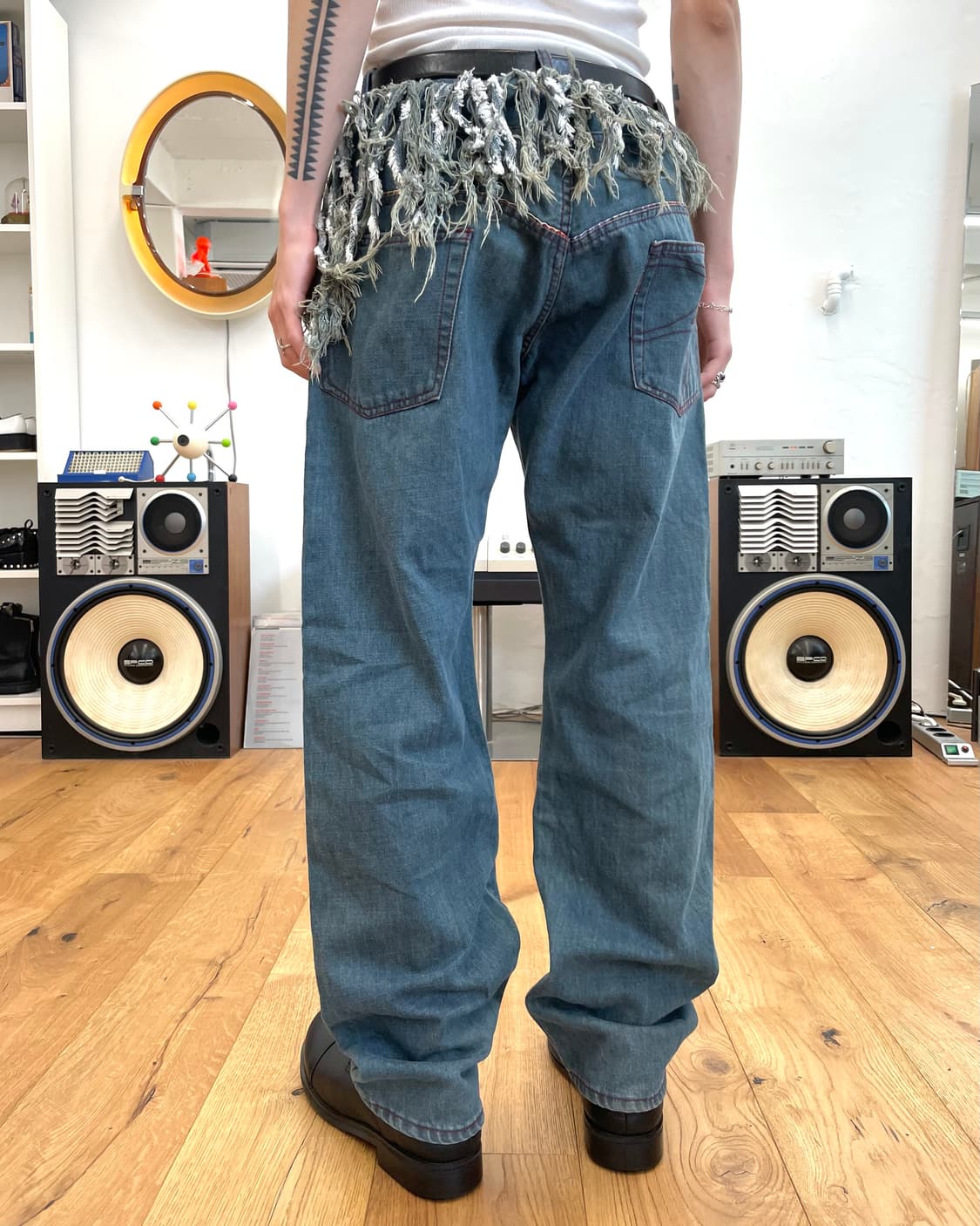 [L] bal 발란스디자인웨어 프린지 데님 팬츠 상품이미지1