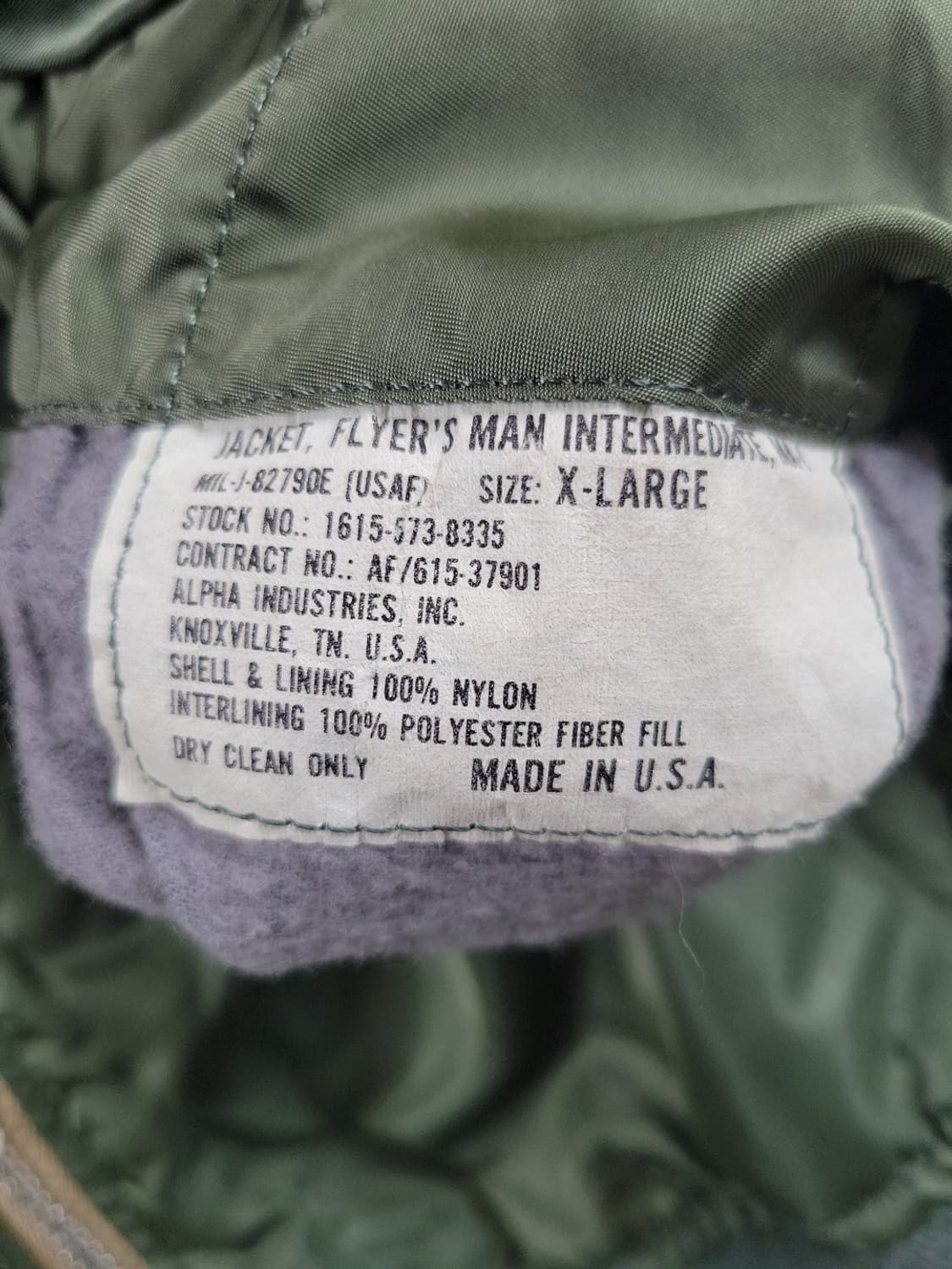 80s 알파 인더스트리 MA-1 플라이트 자켓 상품이미지4