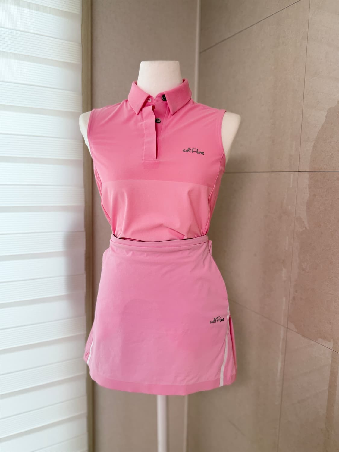 아디다스 골프 아디퓨어 핑크 플리츠 주름 스커트 XS 상품이미지1