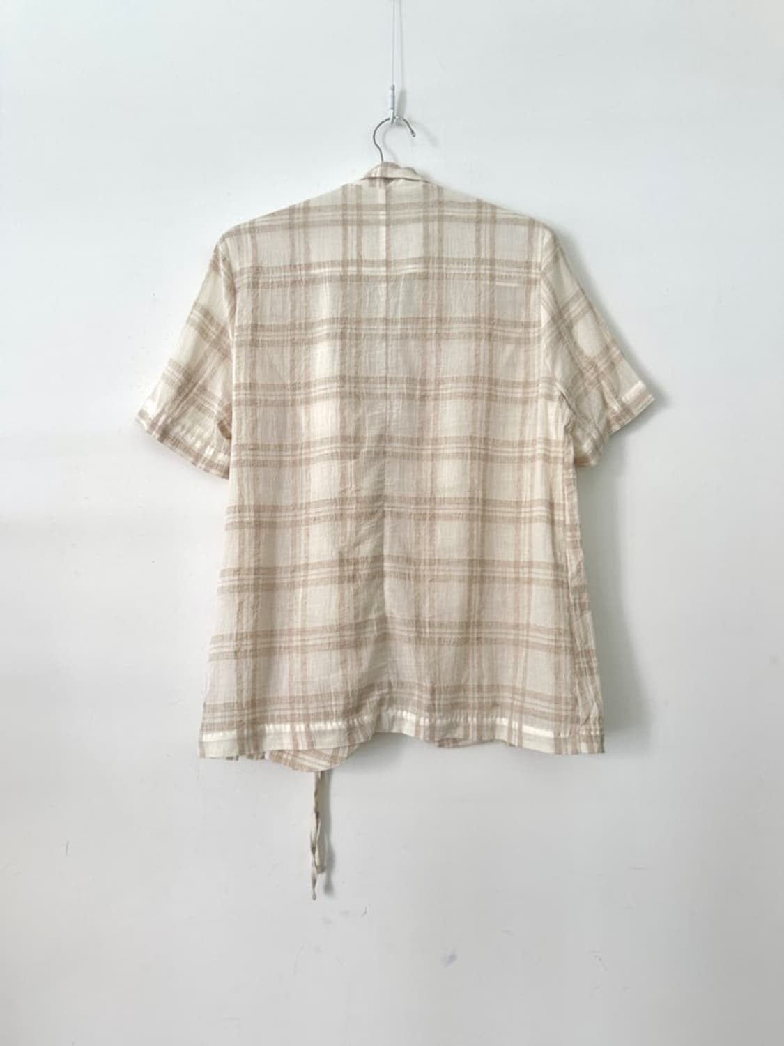 Check wrap blouse jacket / beige 상품이미지3