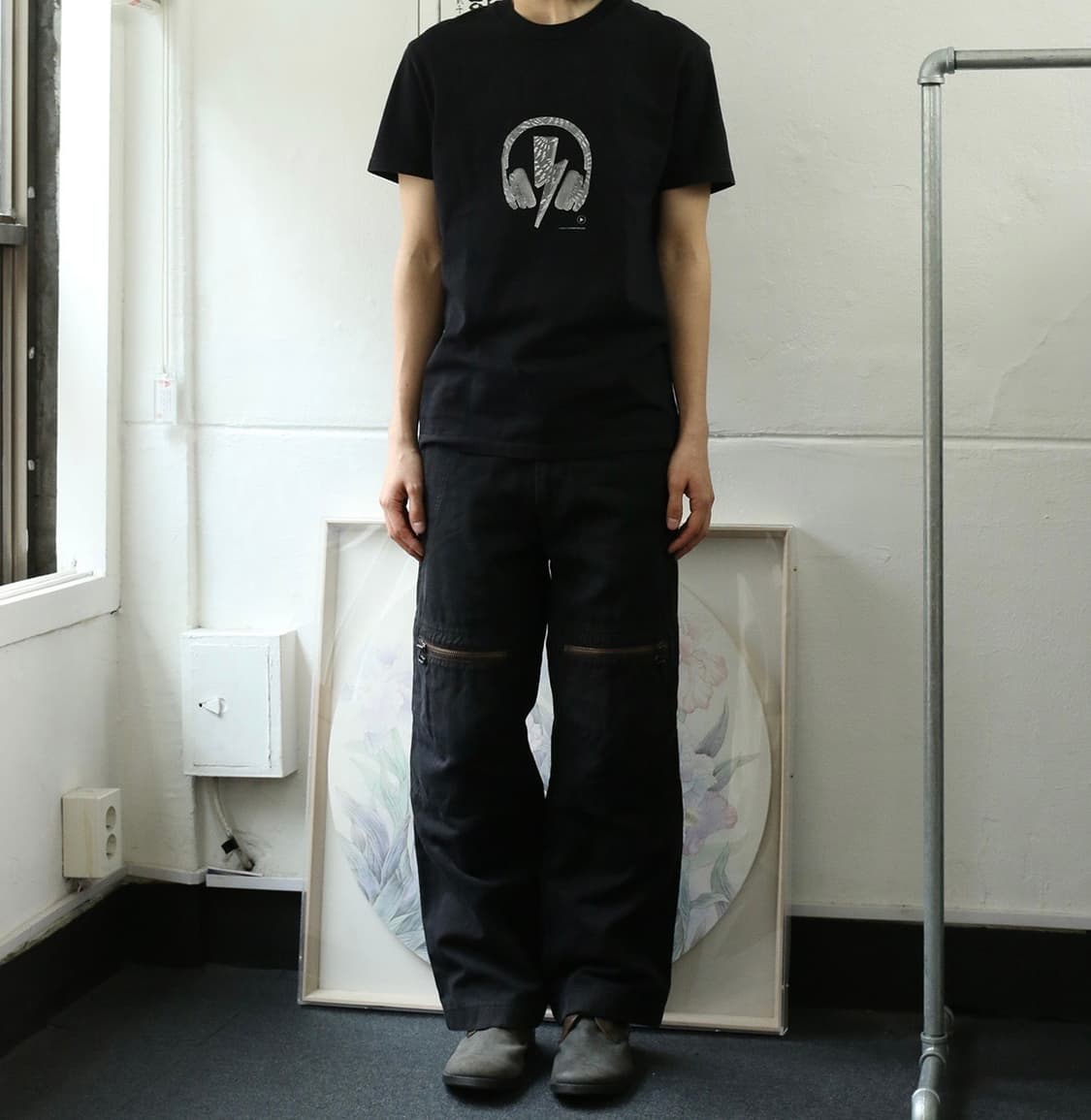 Y's 블랙 코튼 트라우저  상품이미지2