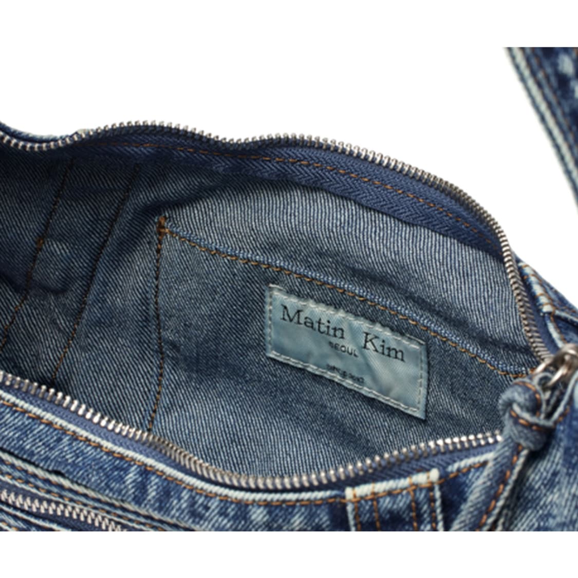 {새상품}마뗑킴 워시드 데님 미니 호보백 블랙 마땡킴 상품이미지5