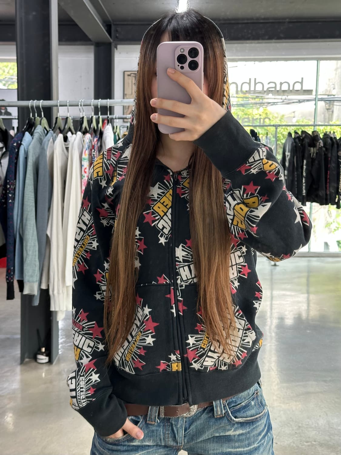 히스테릭글래머 90s슈퍼히스테릭 패치워크 후드티셔츠 상품이미지3