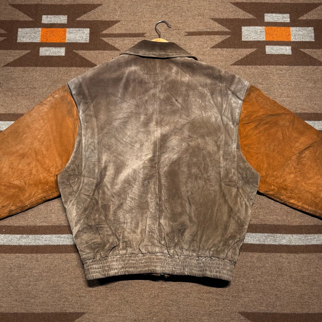 프렌치 빈티지 헤비 카우레더 누벅 A-2 자켓 XL 소가죽 상품이미지9
