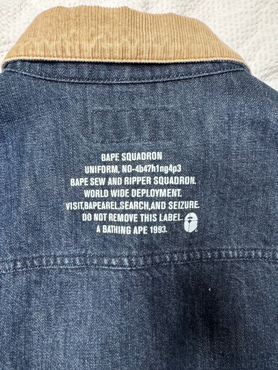 베이프 타이거 와이드 데님 자켓 인디고 상품이미지9