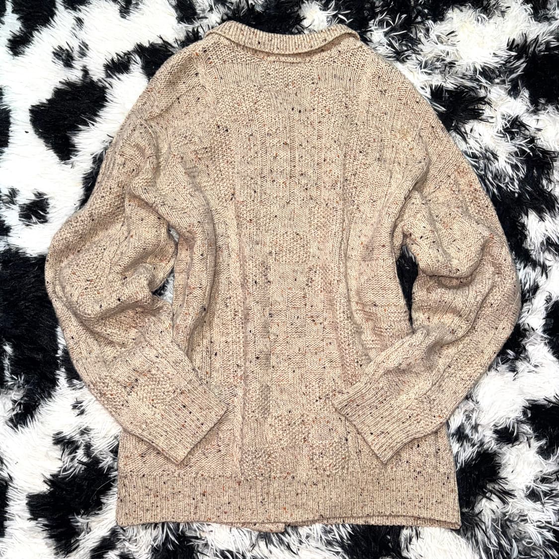 VINTAGE 케이블 패턴 짜임 니트 가디건 상품이미지3