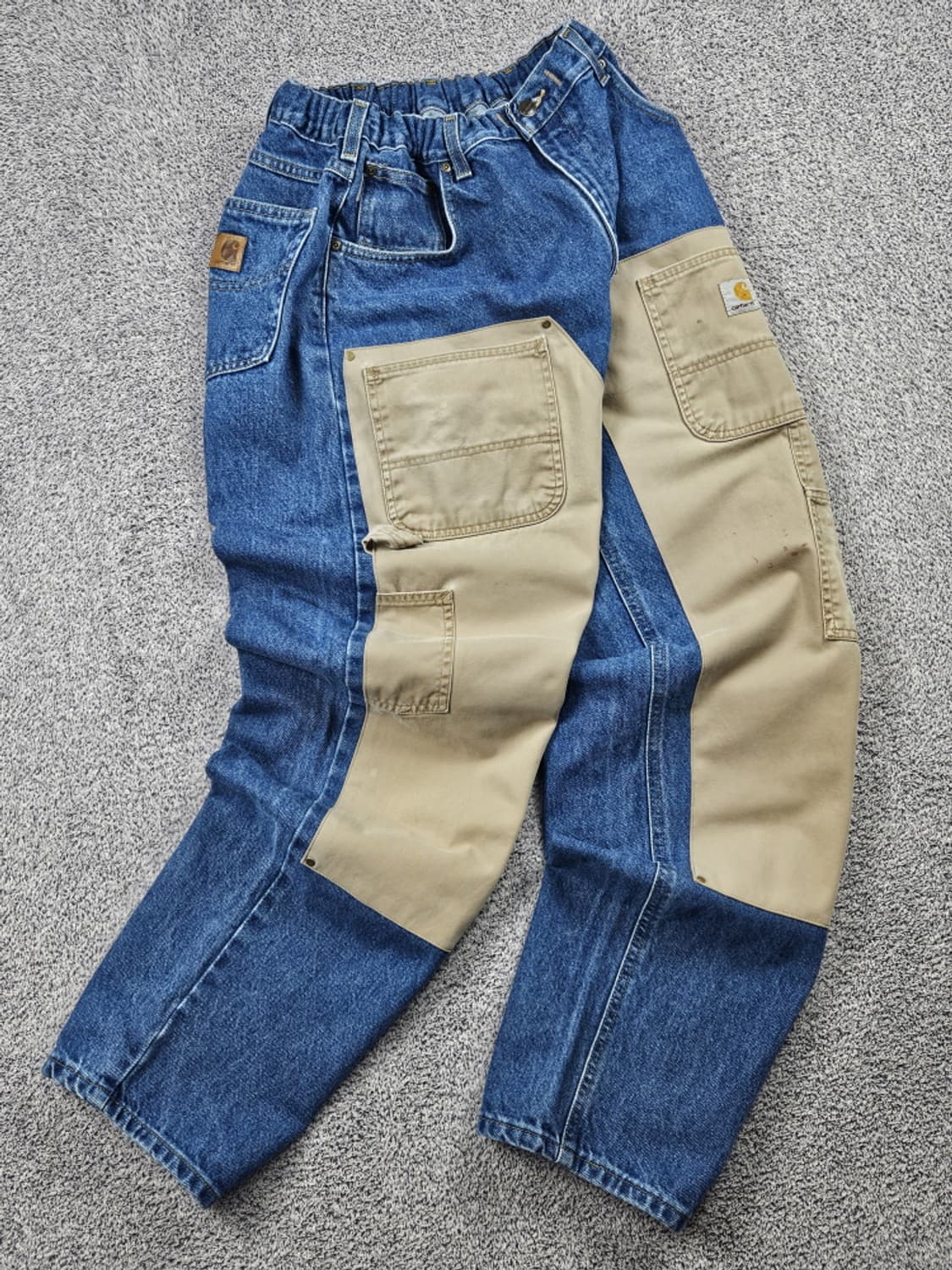 칼하트 밴딩 리메이크 커스텀 데님 워크 팬츠 (40X32) / 10349 상품이미지2