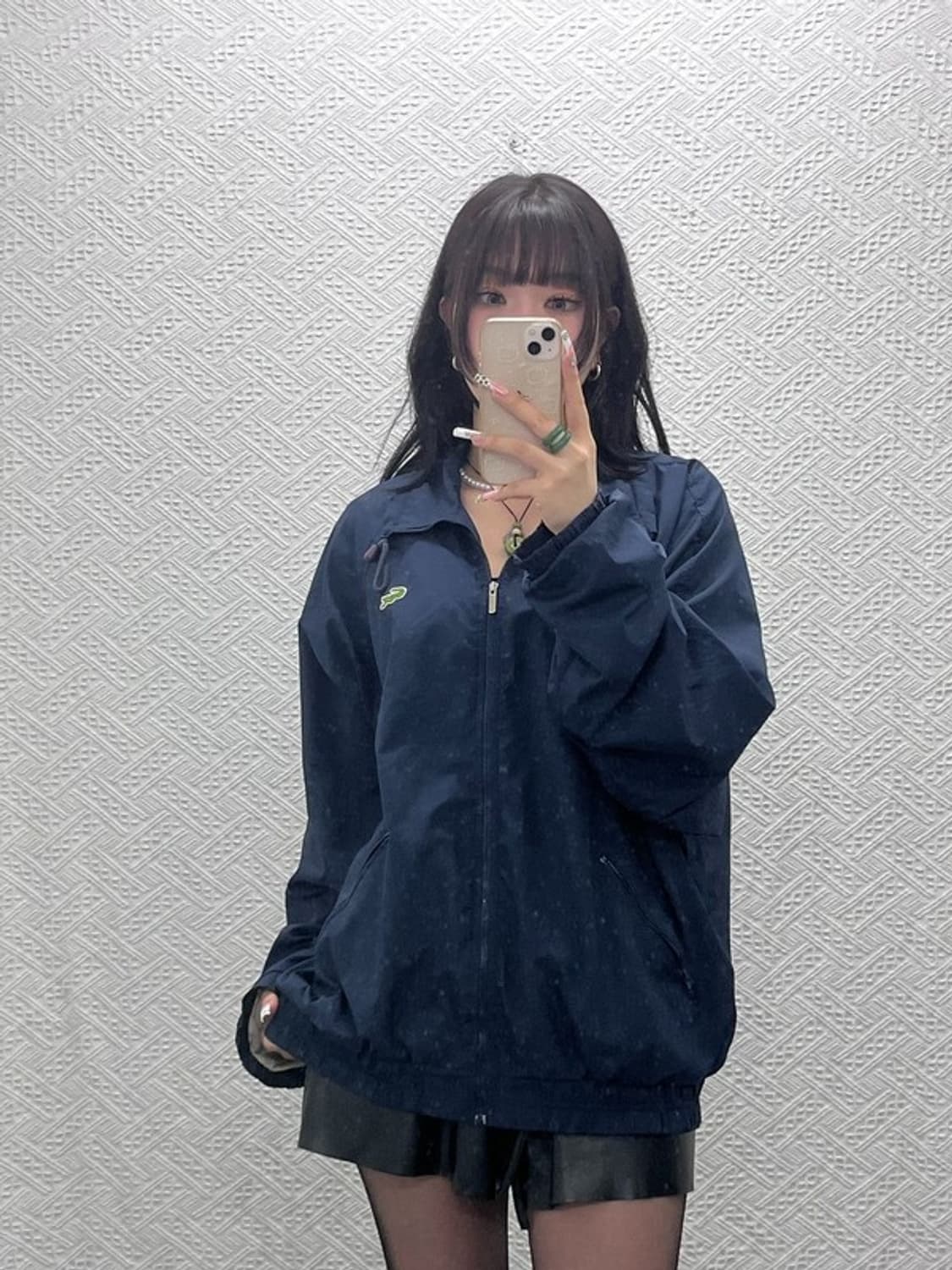 라코스테 올드스쿨 테크웨어 블루종 바람막이 워크 자켓 L C11262 상품이미지2