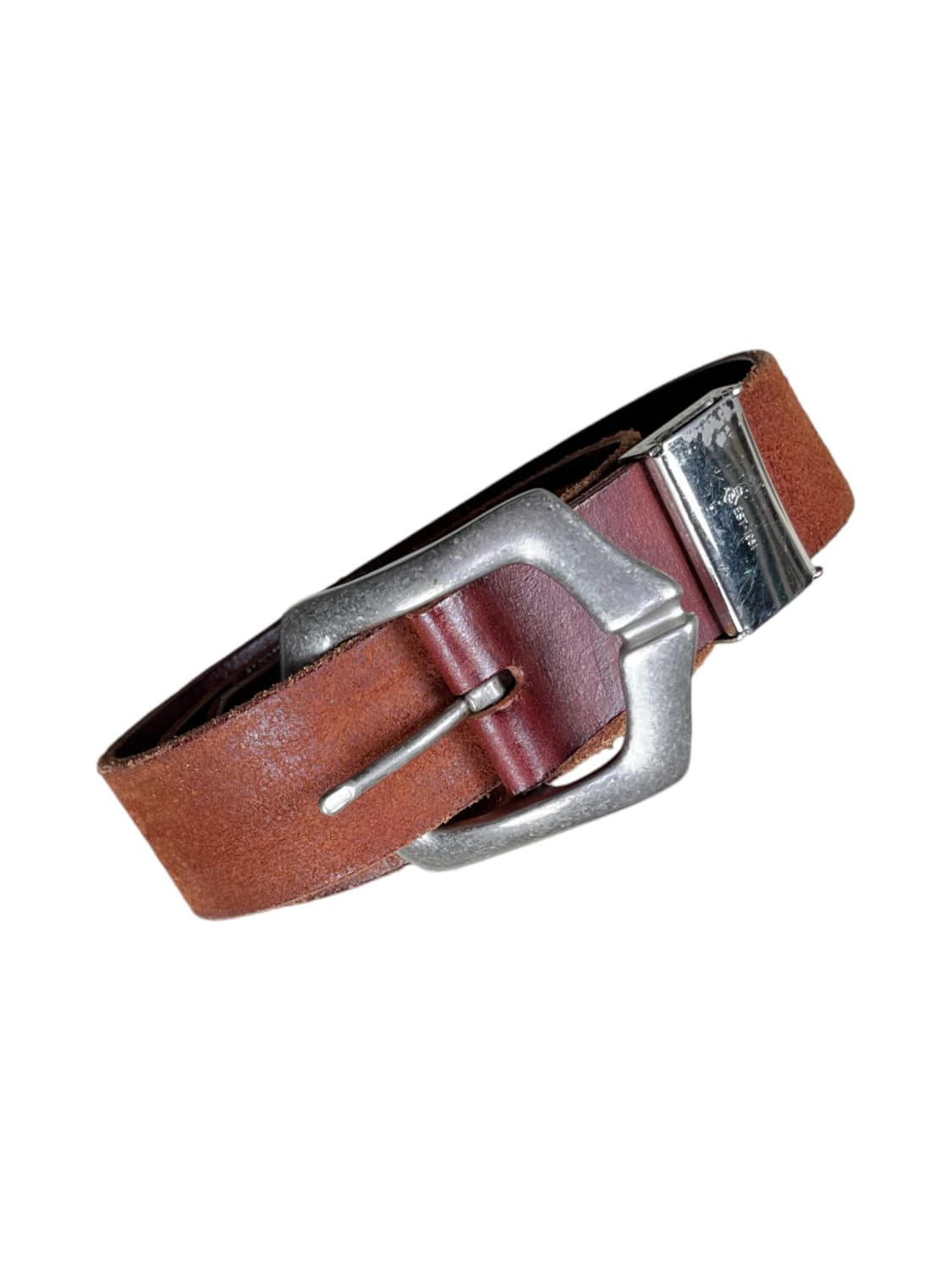 Vintage(made in japan) 브라운 리얼레더 벨트  상품이미지2