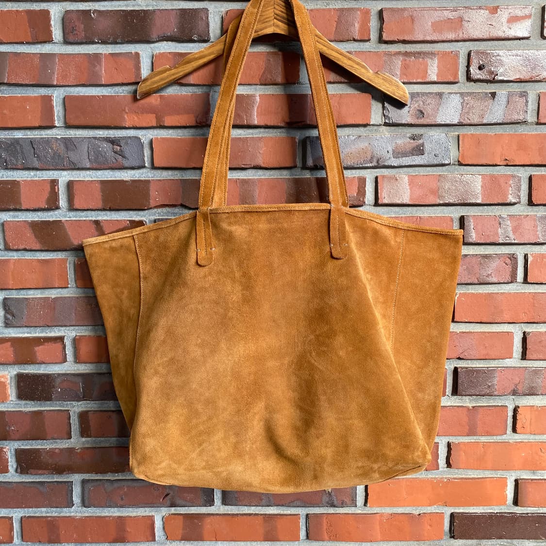 빈티지 스웨이드 가죽 토트백 브라운  상품이미지1