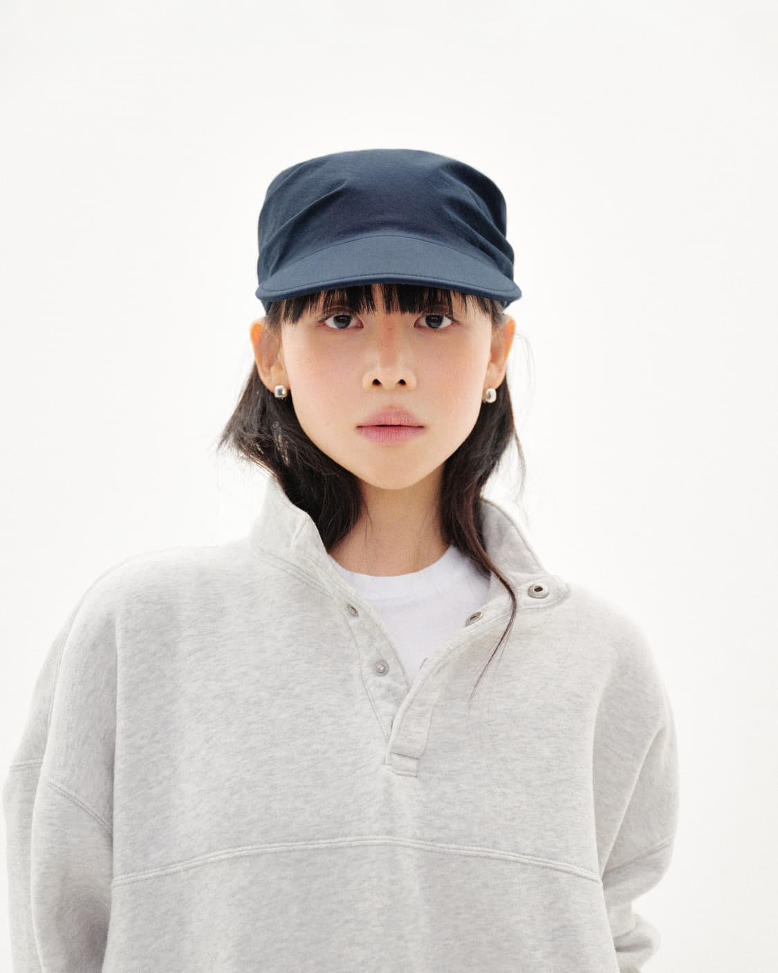 sepia scarf cap navy 상품이미지3