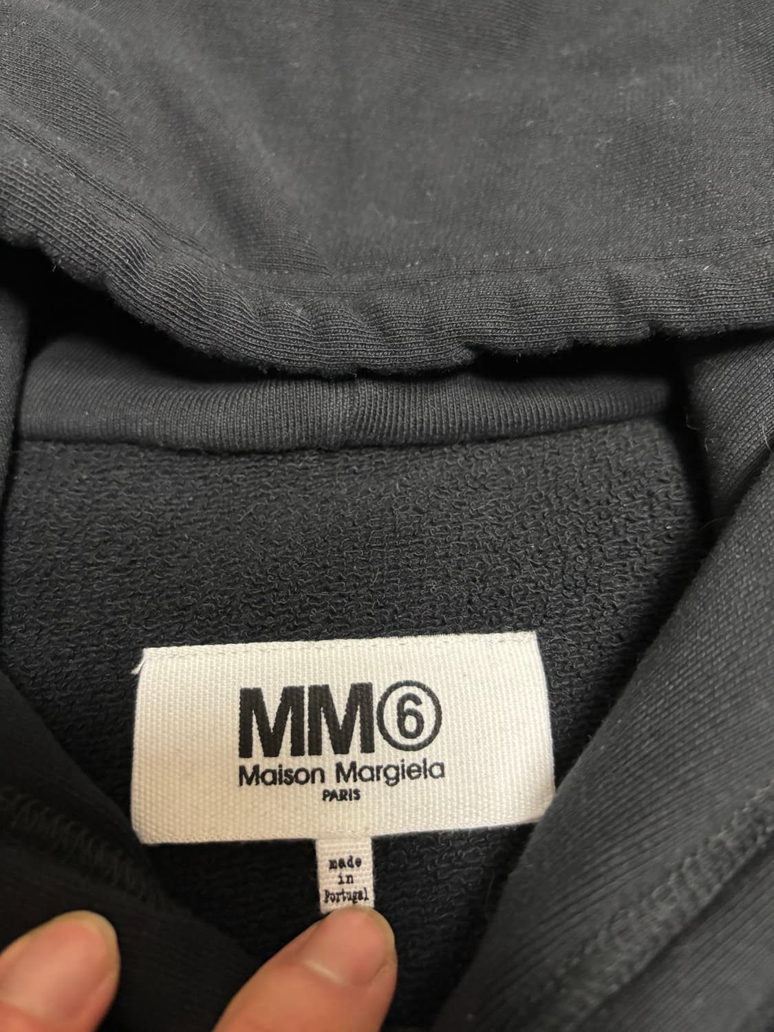 [정품] MM6 메종 마르지엘라 서클 6 로고 블랙 후드티 S 상품이미지4