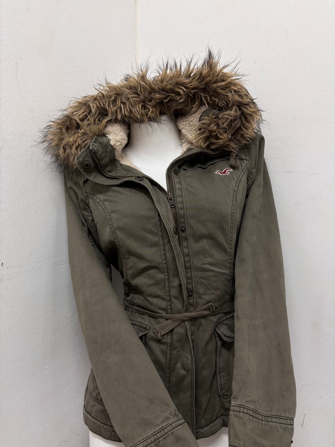 “Holister”Y2K Mood Khaki Fur Jacket 상품이미지7