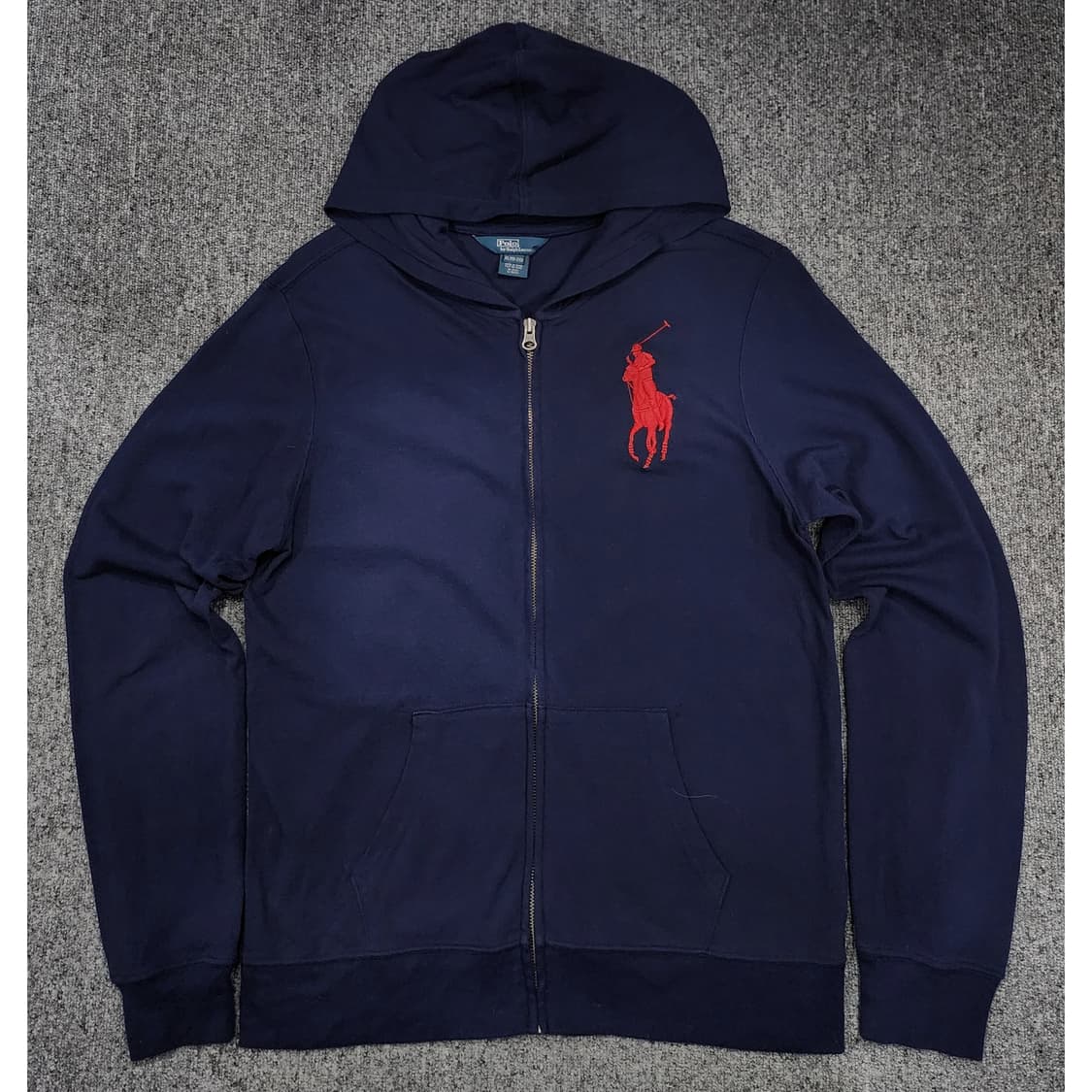 폴로 랄프로렌 빈티지 레드 빅포니 후드 집업 XL 상품이미지1