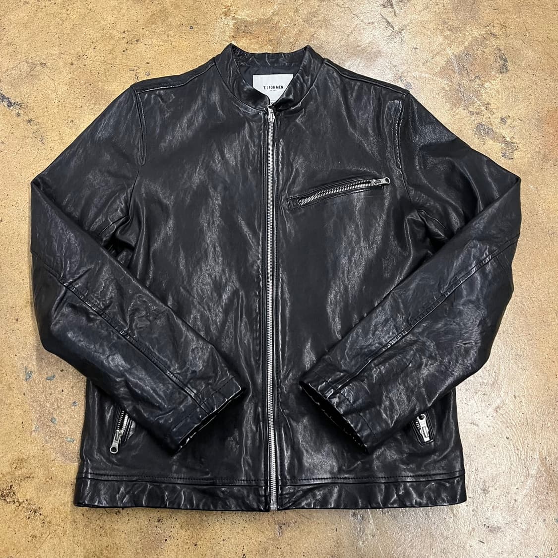 [정품/L] T.I FOR MEN 블랙 레더 라이더 자켓 b16 상품이미지2